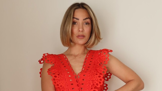 Frankie Bridge red dress
