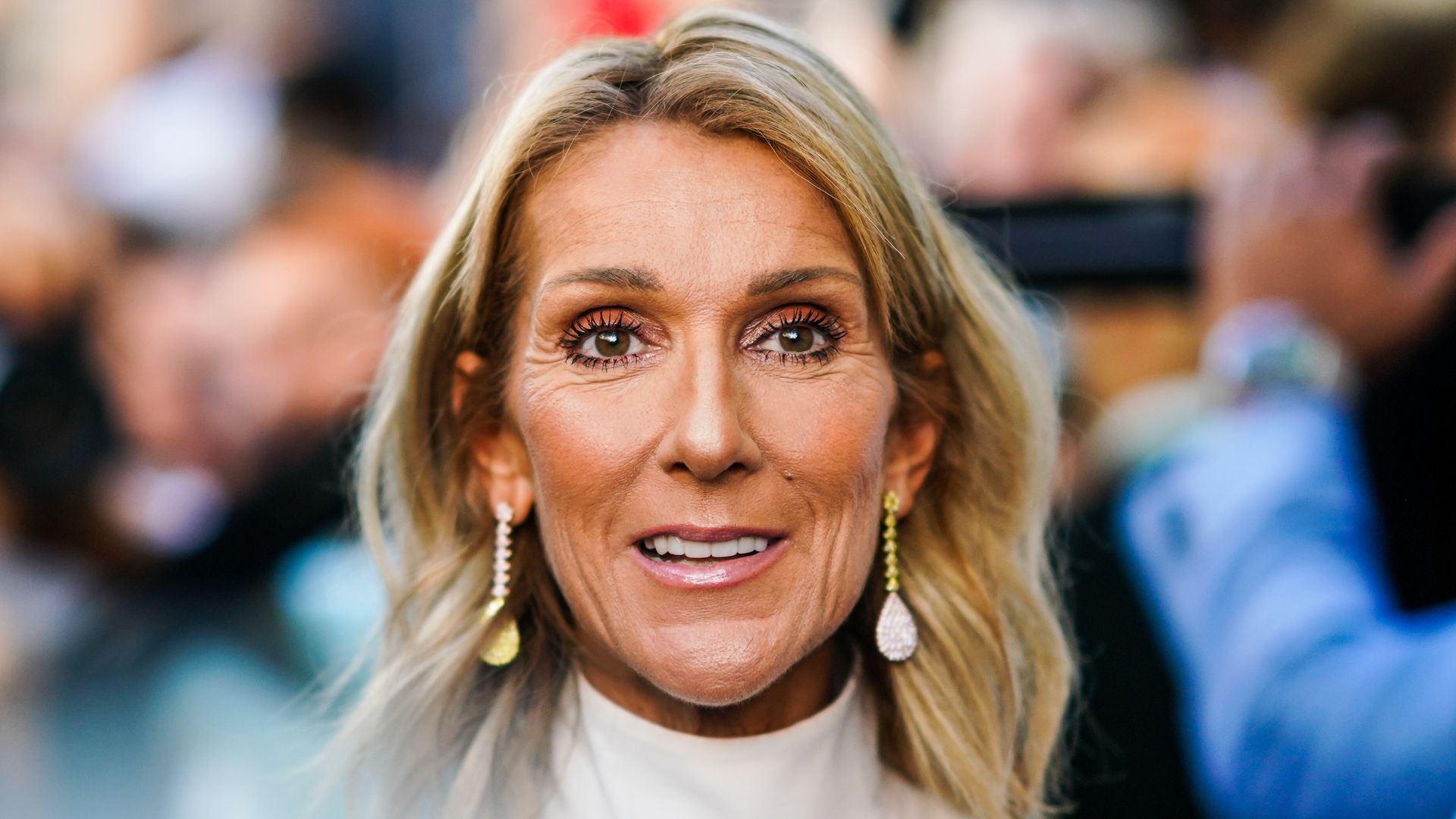 Celine Dion smiling outside Valentino fashion show during during Paris Fashion Week Haute Couture Fall/Winter 2019/2 