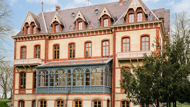 Castle with a green conservatory