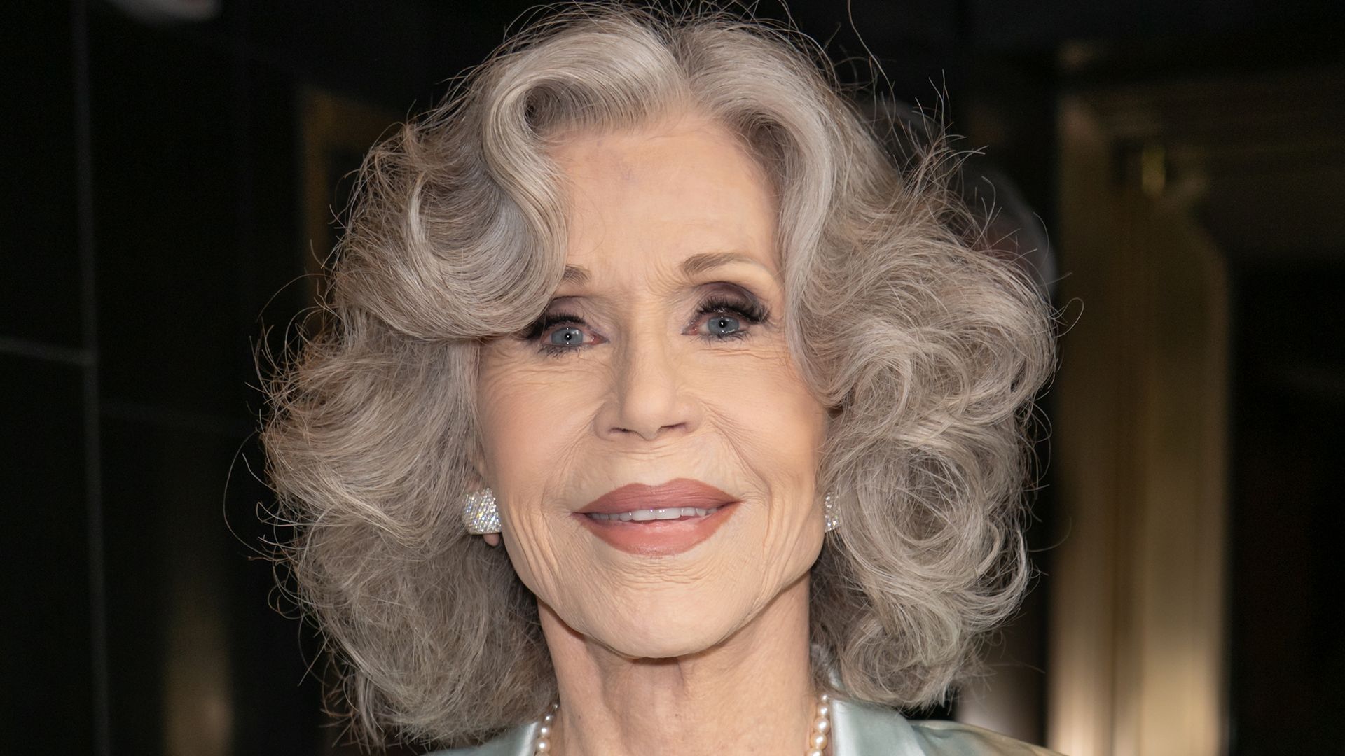 jane fonda blue silk shirt