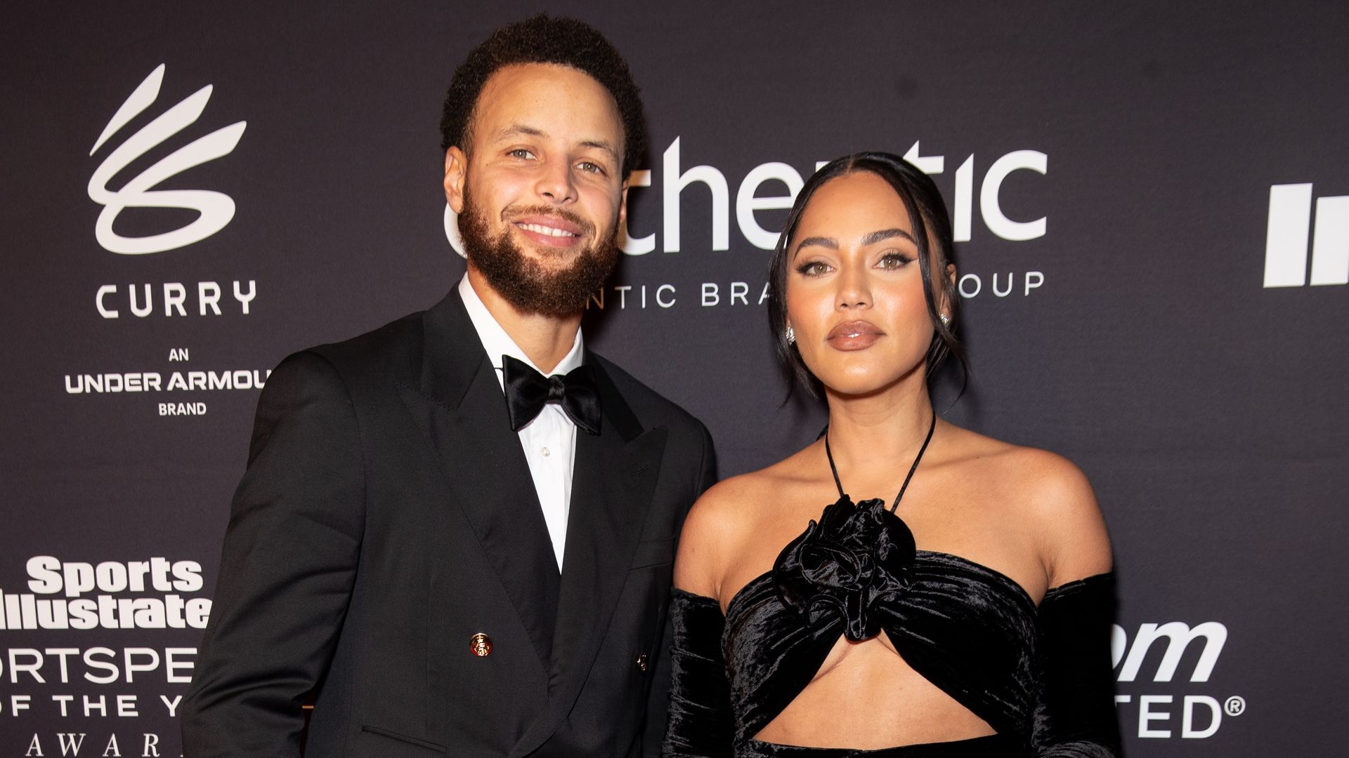 Steph Curry and Ayesha Curry black outfits red carpet