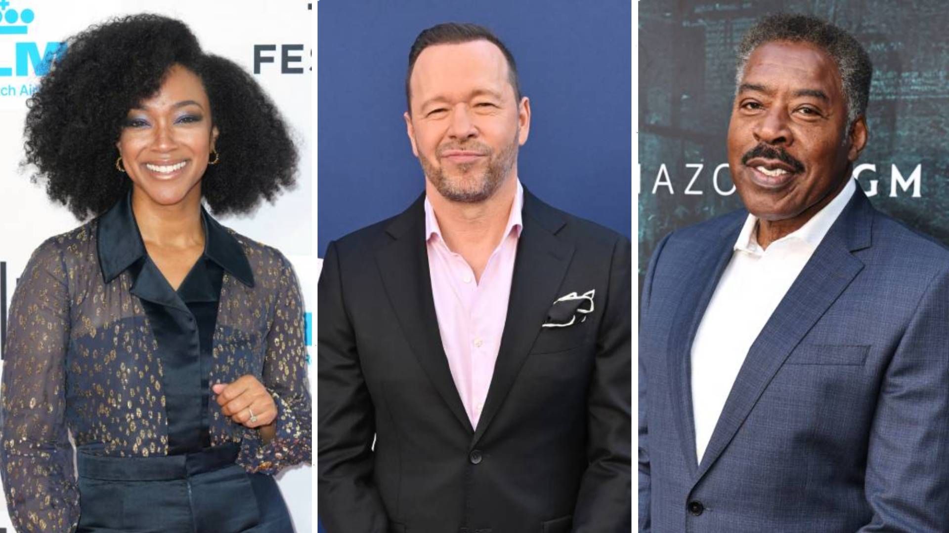 Split image of Boston blue cast members Sonequa Martin-Green, Donnie Wahlberg and Ernie Hudson