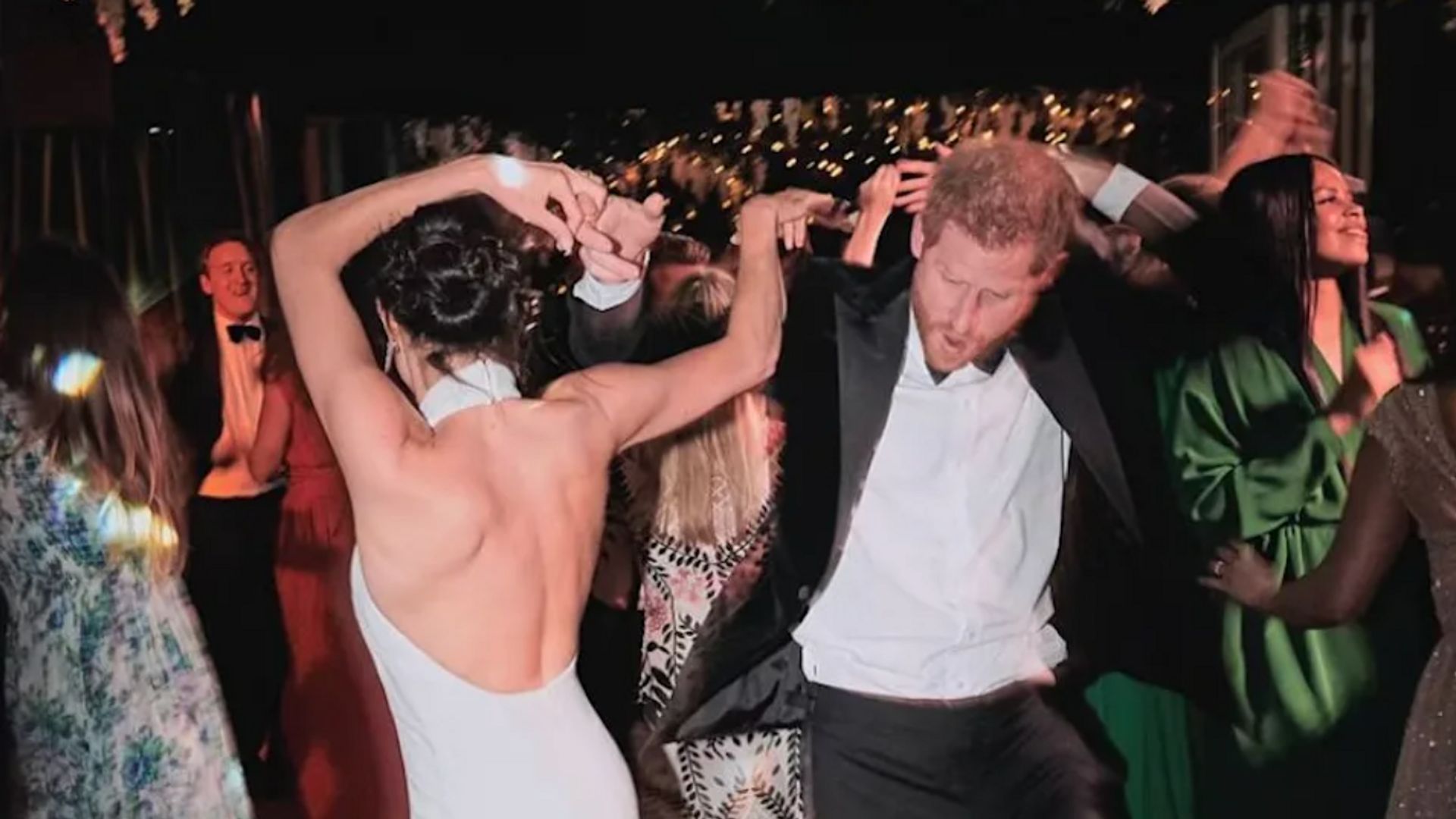 Meghan Marke and Prince Harry dance at their wedding