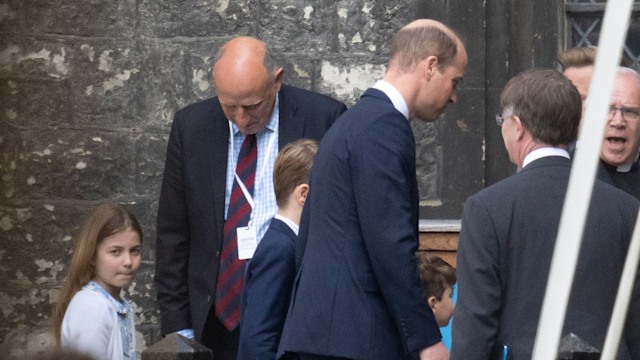 Princess Charlotte and Prince Louis arriving at Westminster Abbey