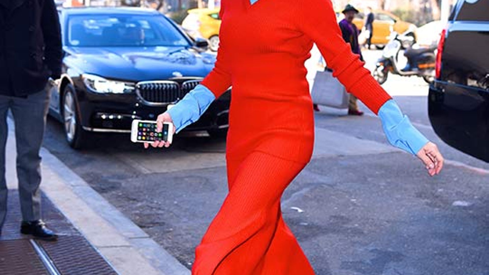 Victoria Beckham red outfit