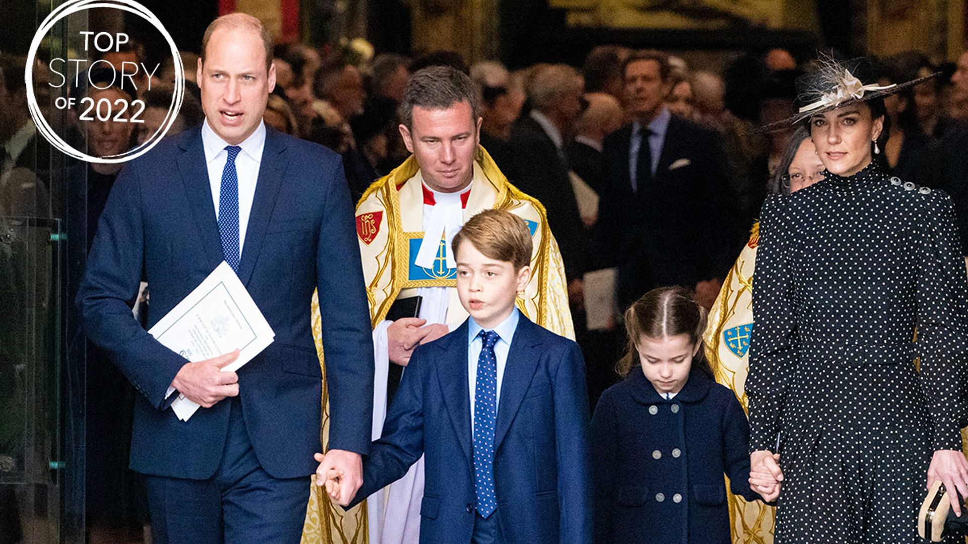prince william walking with george charlotte kate