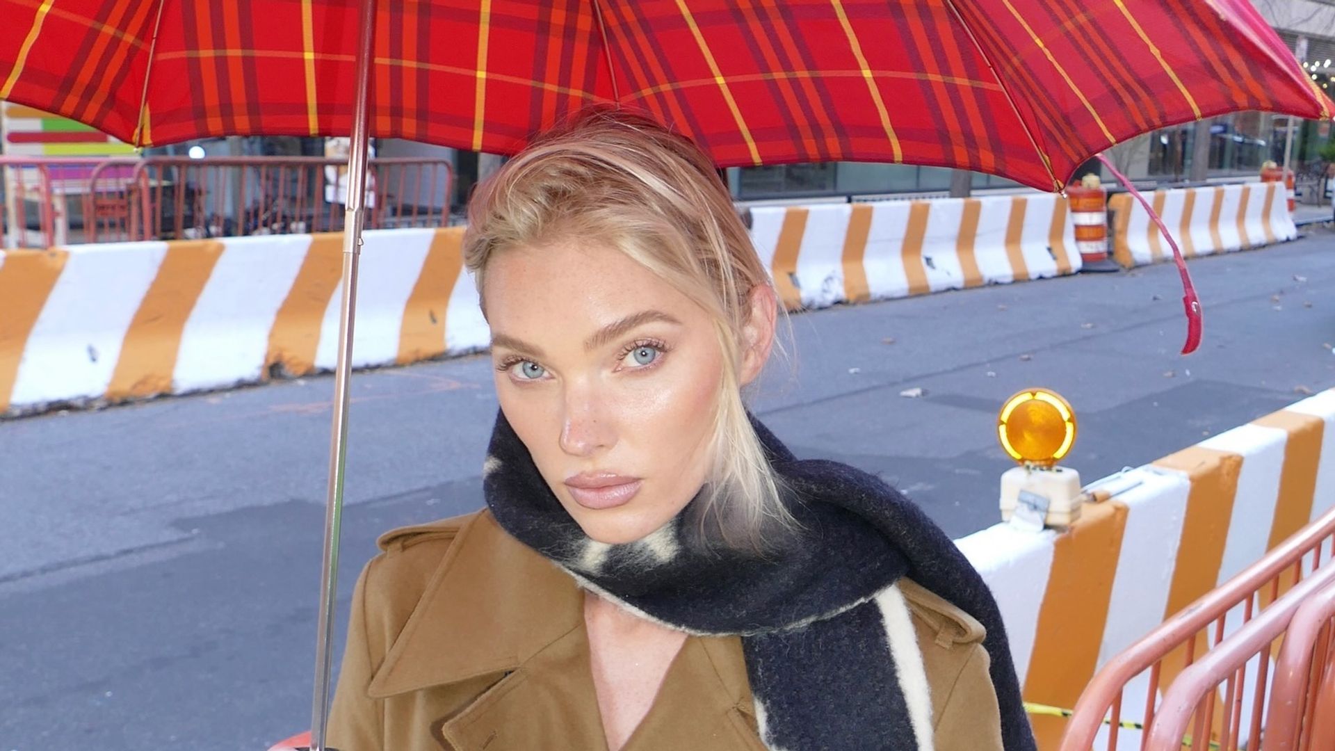 Elsa Hosk perfects cosy dressing in a full Burberry look