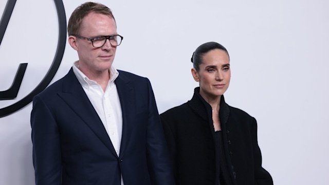 SHANGHAI, CHINA - APRIL 18: English actor Paul Bettany and his wife actress Jennifer Connelly attend Louis Vuitton Women's Voyager Pre-Fall 2024 Collection Show on April 18, 2024 in Shanghai, China. (Photo by VCG/VCG via Getty Images)