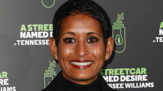 Naga Munchetty in a black coat