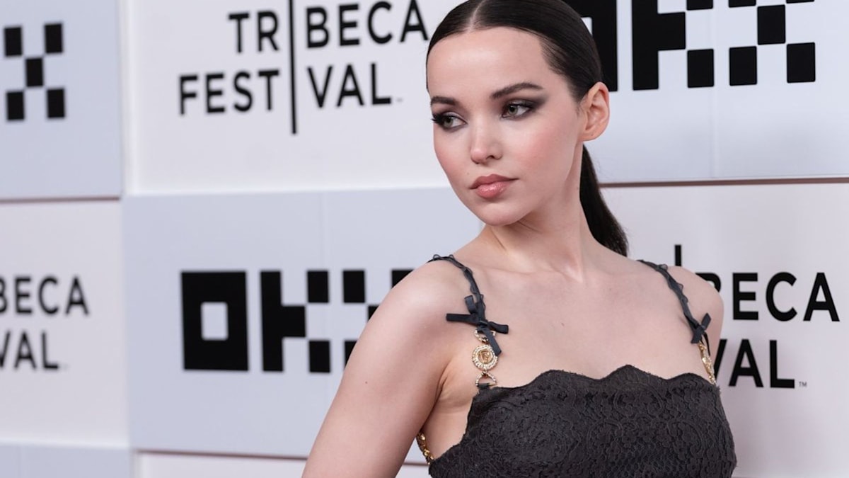 Dove Cameron wears showstopping grey lace gown for Tribeca Film