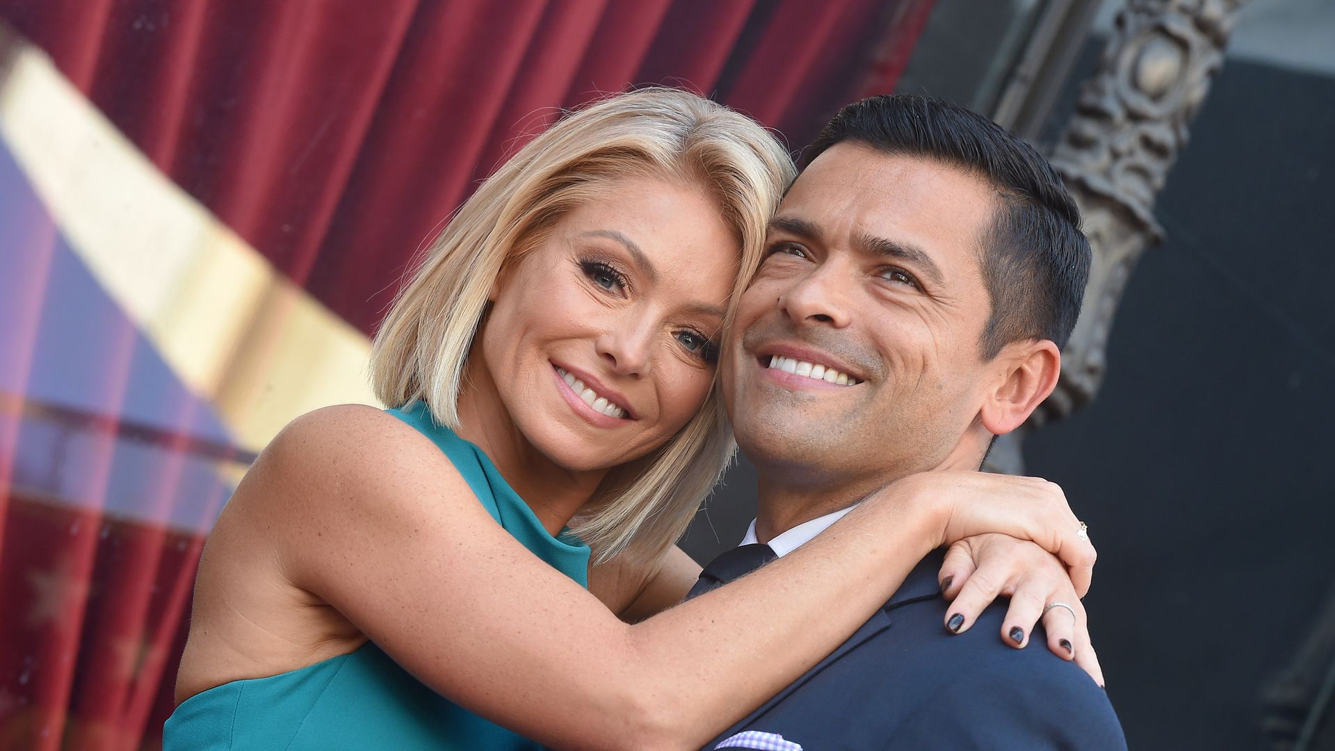HOLLYWOOD, CA - OCTOBER 12: Kelly Ripa and Mark Consuelos attend the ceremony honoring Kelly Ripa with a star on the Hollywood Walk of Fame on October 12, 2015 in Hollywood, California. (Photo by Axelle/Bauer-Griffin/FilmMagic)