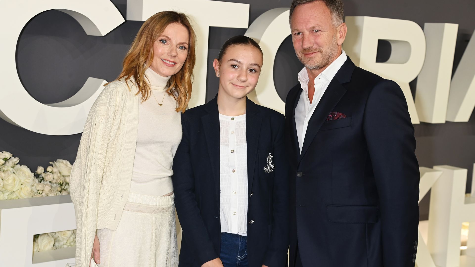 Geri Halliwell and Christian Horner put on a united front on the red carpet