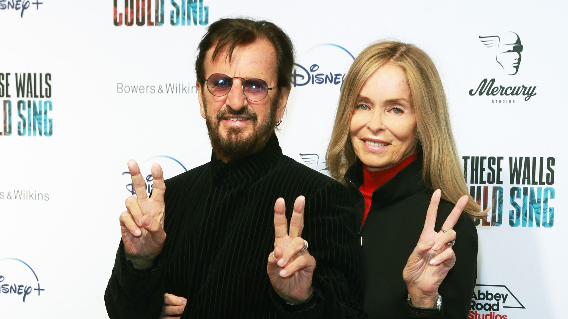 Sir Ringo Starr (L) and Barbara Bach attend the London Premiere of Disney Original Documentary "If These Walls Could Sing" at Abbey Road Studios on December 12, 2022 in London, England