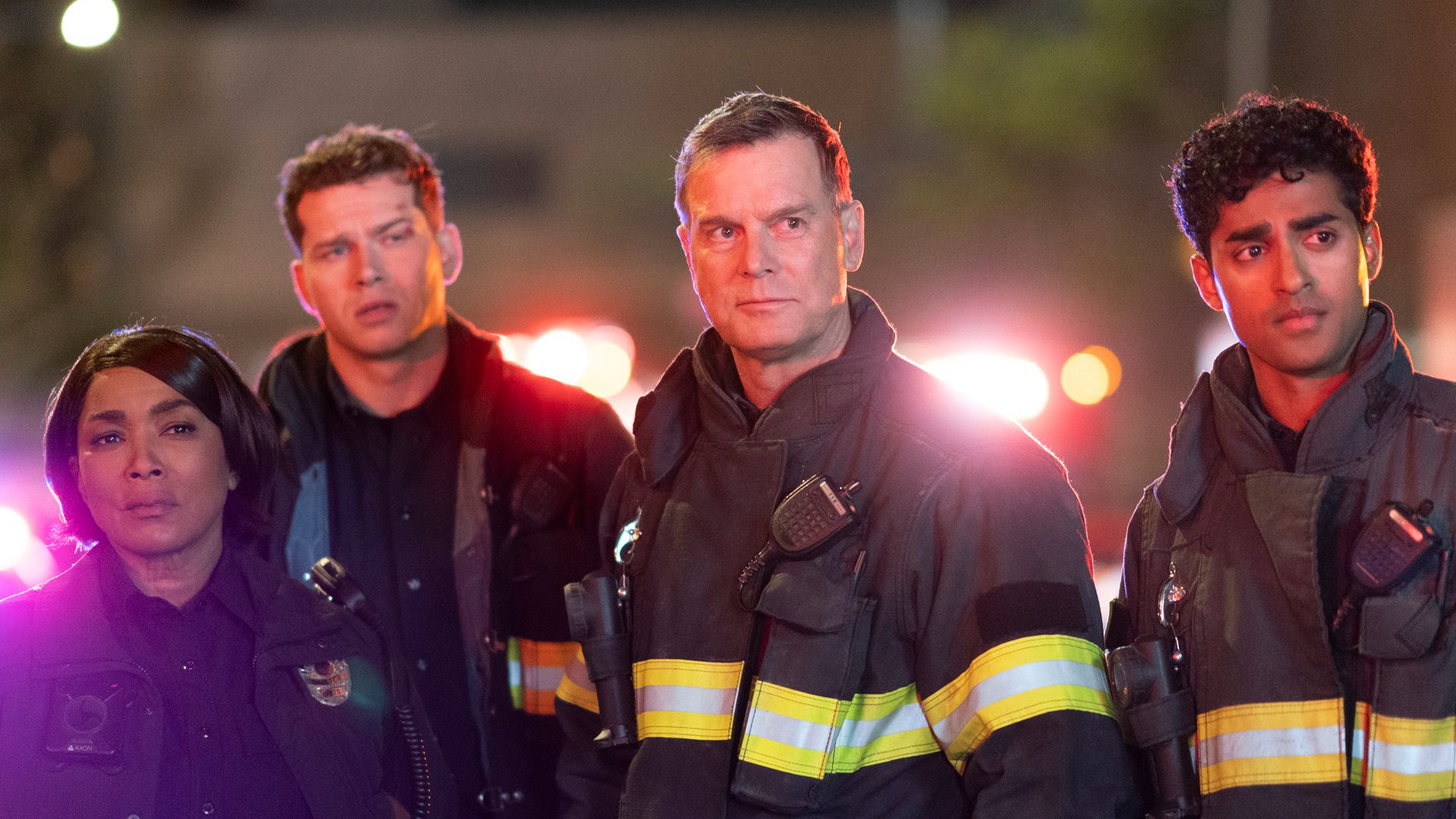 ANGELA BASSETT, OLIVER STARK, PETER KRAUSE, ANIRUDH PISHARODY on 911