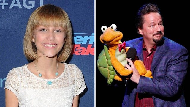 Split photo of America's Got Talent Contestants Grace VanderWaal and Terry Fator