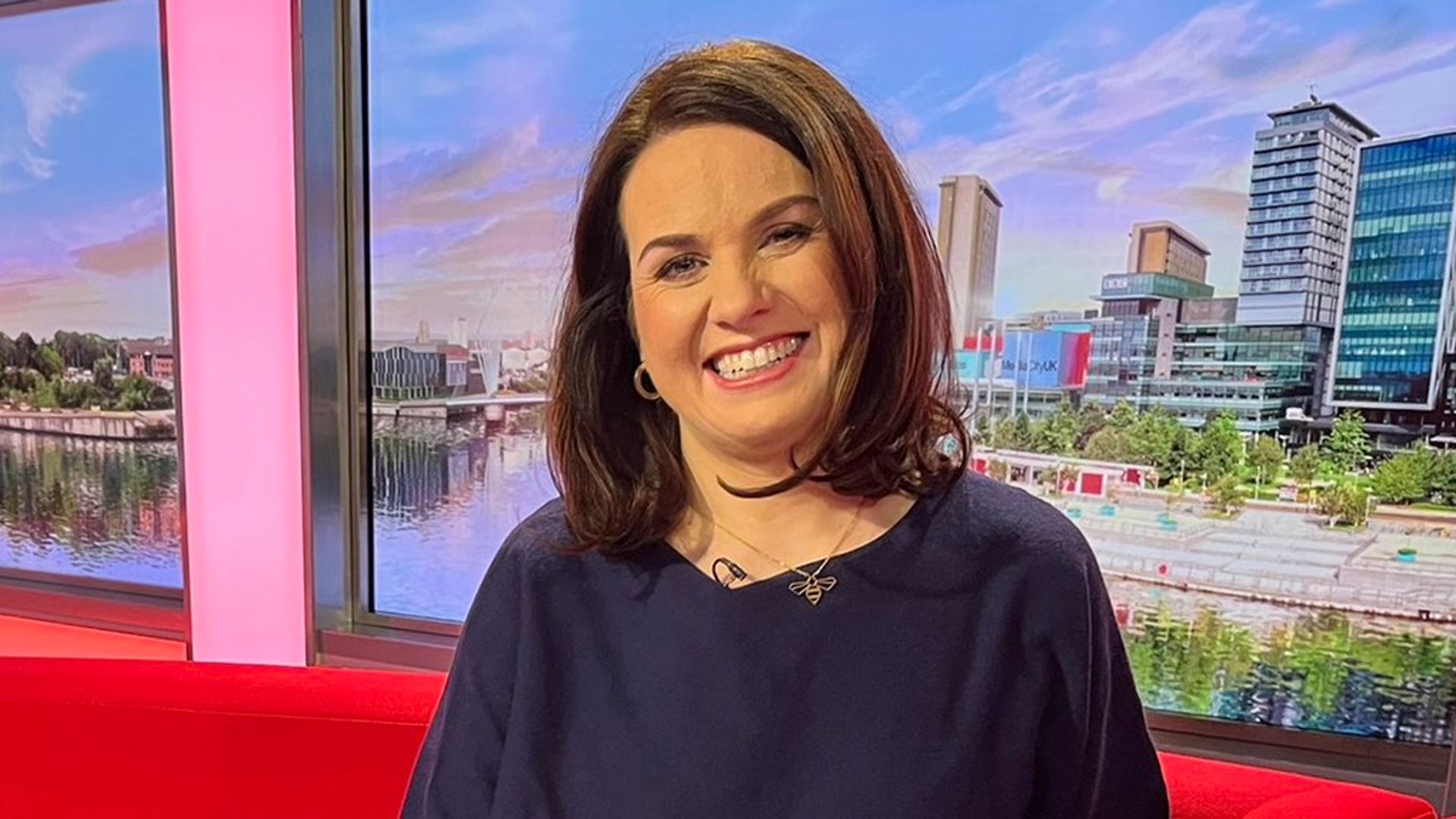 Nina Warhurst on BBC Breakfast sofa 