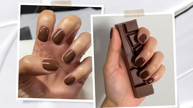 Chocolate brown nails 