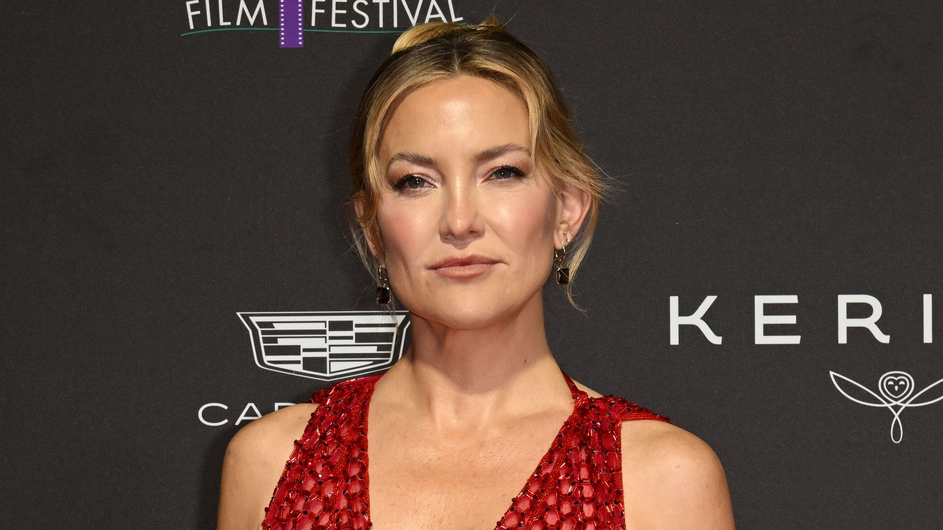 Kate Hudson in red dress at the 37th Annual Palm Springs International Film Festival Film Awards at Palm Springs Convention Center