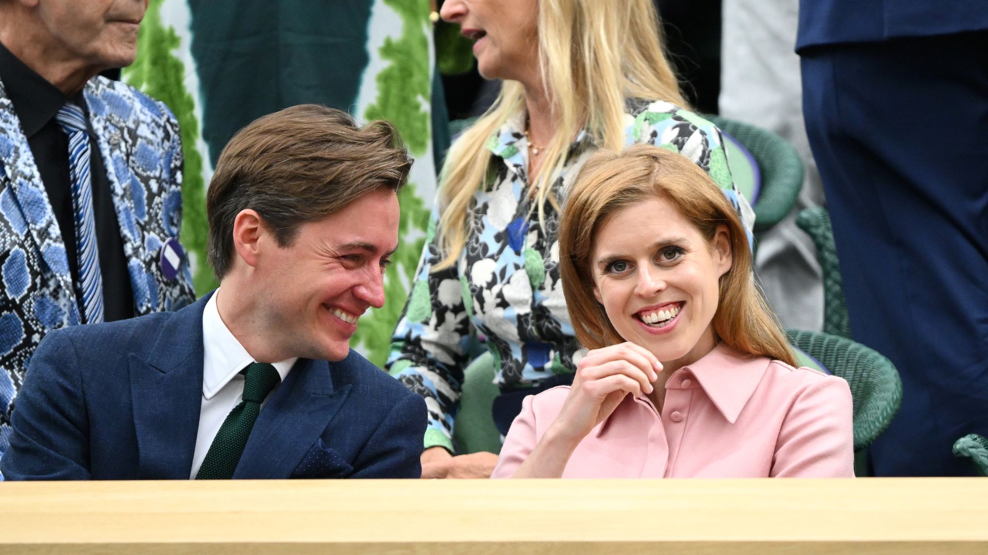Edoardo Mapelli Mozzi smiles at wife Princess Beatrice, Wimbledon