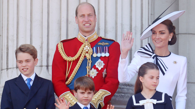 Wales family on balcony at Trooping The Colour 2024