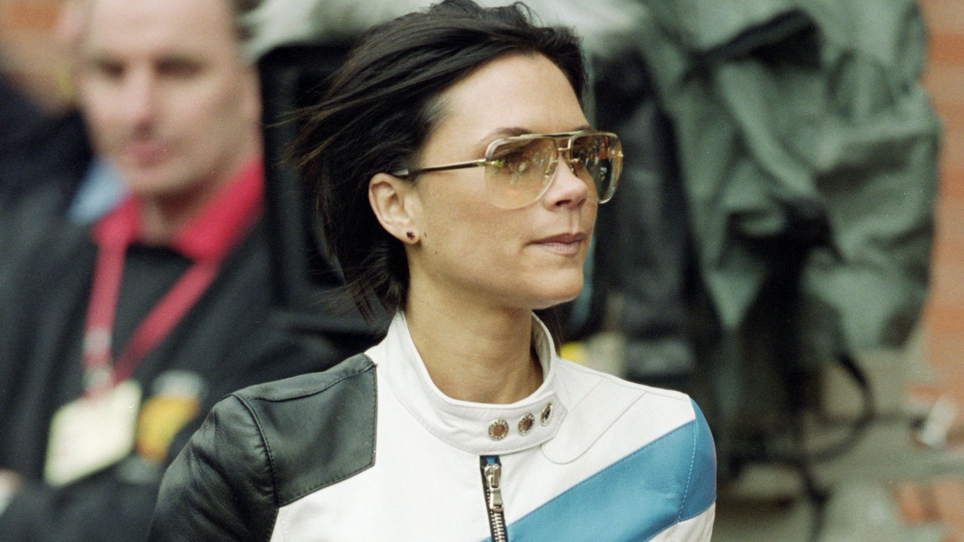 Victoria Beckham celebrates as Manchester United are crowned FA Carling Premier League Champions in 2001