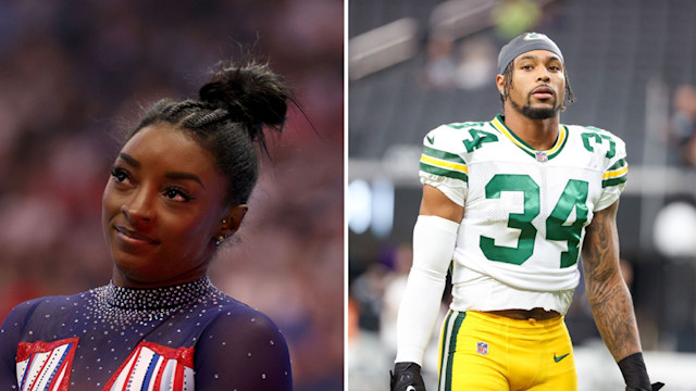 Left: Simone Biles Right: Jonathan Owens