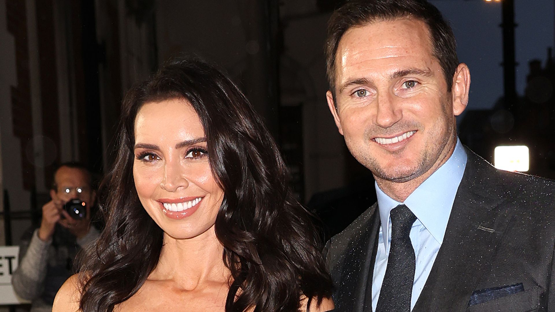 Christine in a black dress on the red carpet with Frank Lampard at Pride of Britain Awards