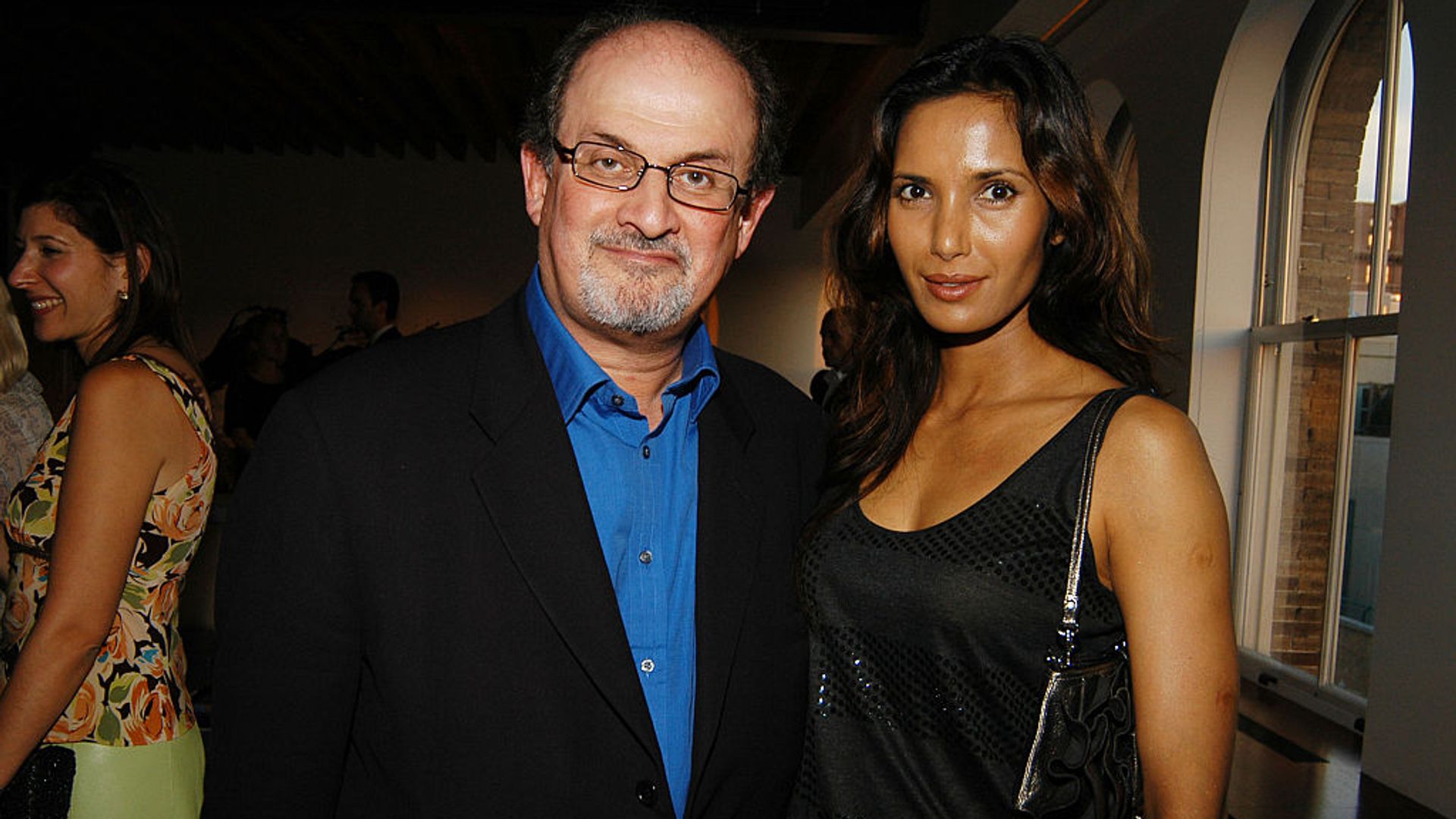 Salman Rushdie and Padma Lakshmi attend Cocktail Party in 2006. 