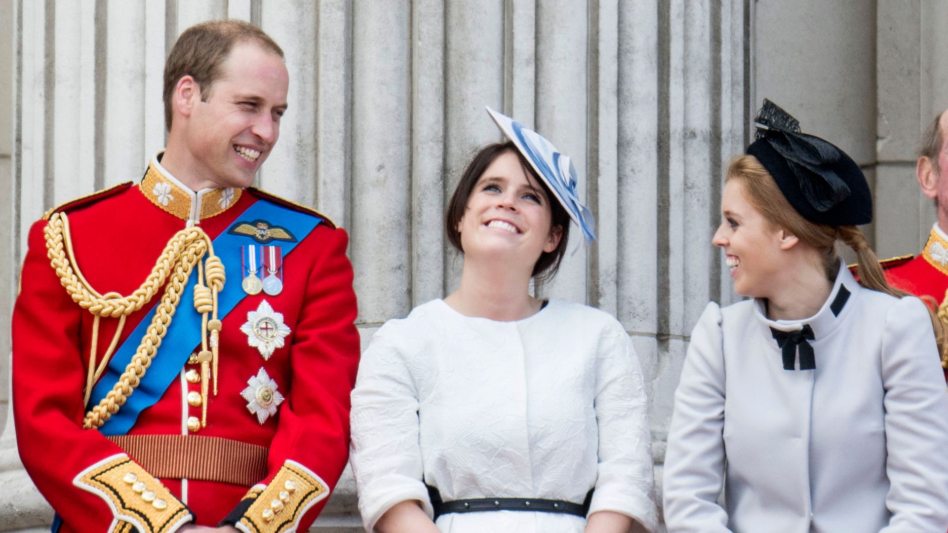 William laughing with Beatrice and Eugenie