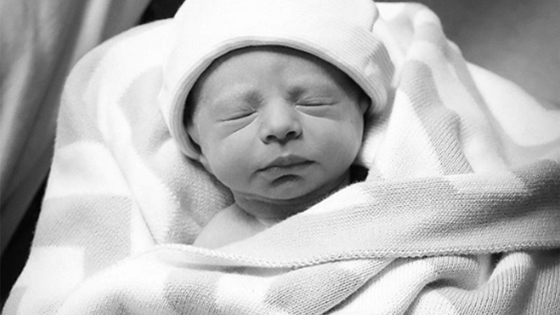 stacey solomon baby rex black and white photo