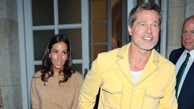 Ines de Ramon and Brad Pitt are seen attending an Art Gallery Show on September 09, 2024 in New York City