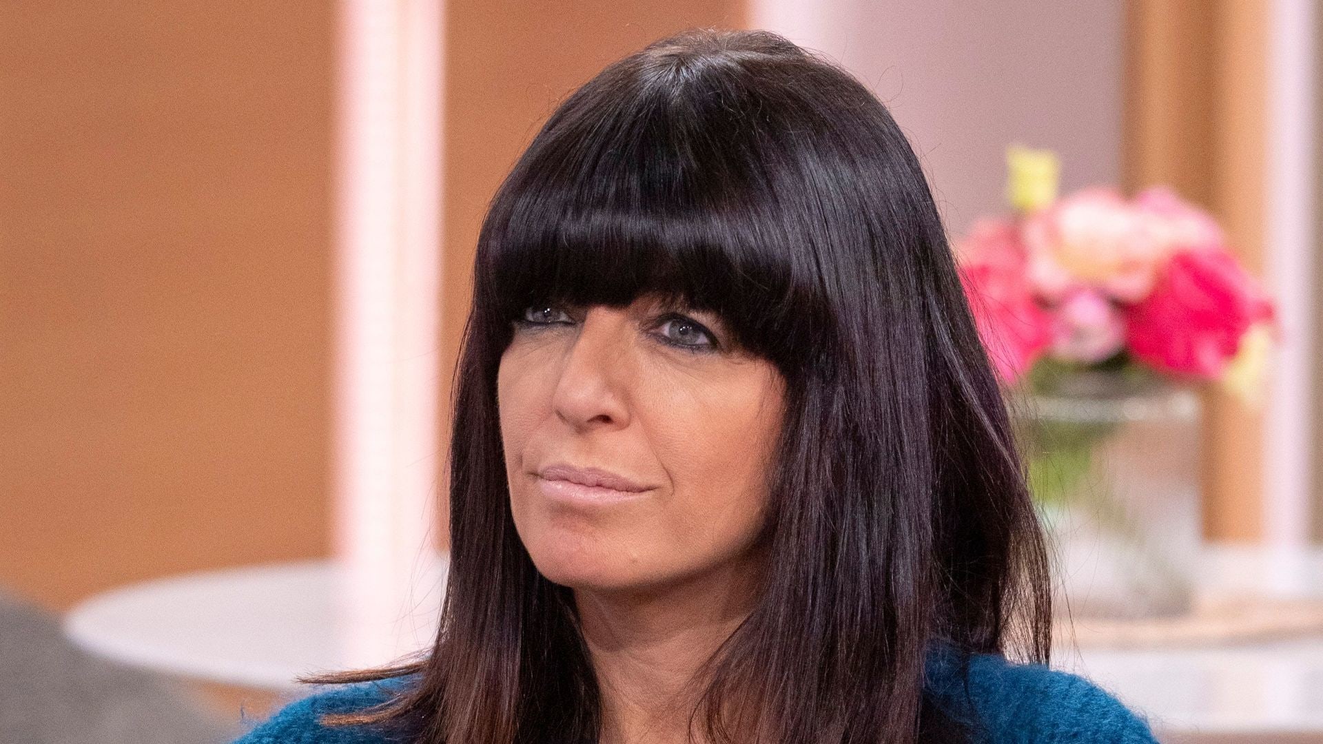 Claudia Winkleman with a blank expression