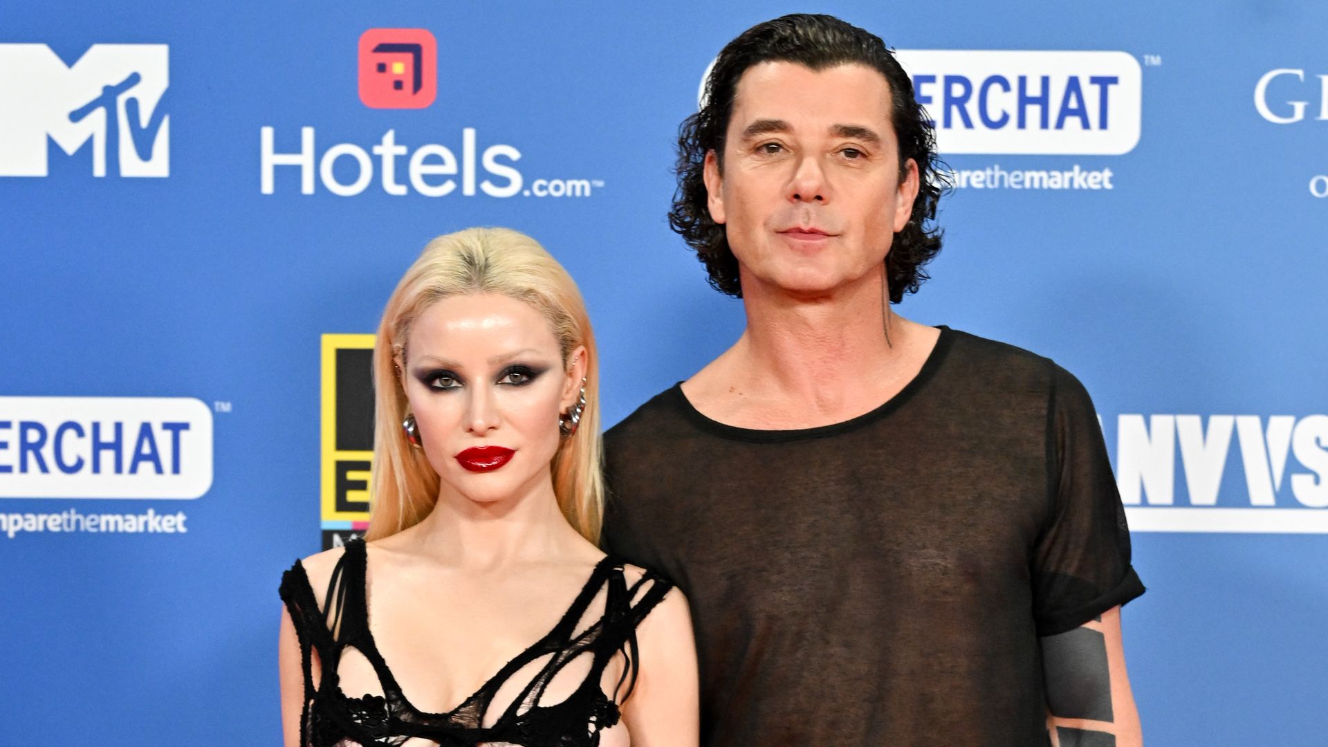 Gavin Rossdale’s girlfriend commands attention in see-through outfit in rare joint appearance