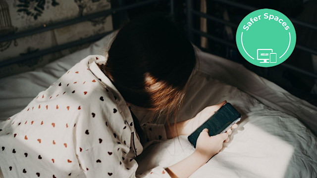 teenage girl using mobile phone