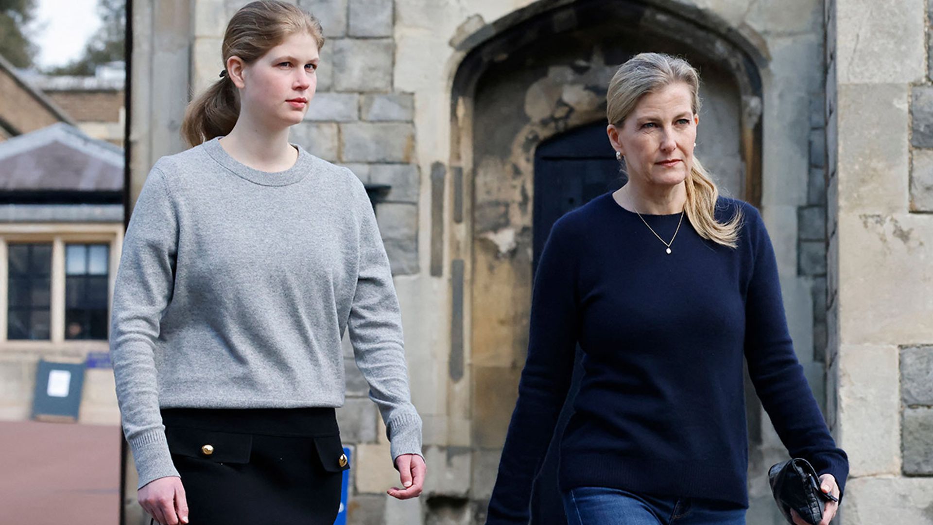 lady louise windsor and sophie wessex walking