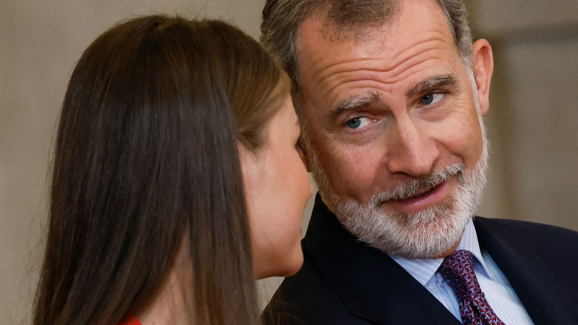 king felipe chatting to daughter princess leonor