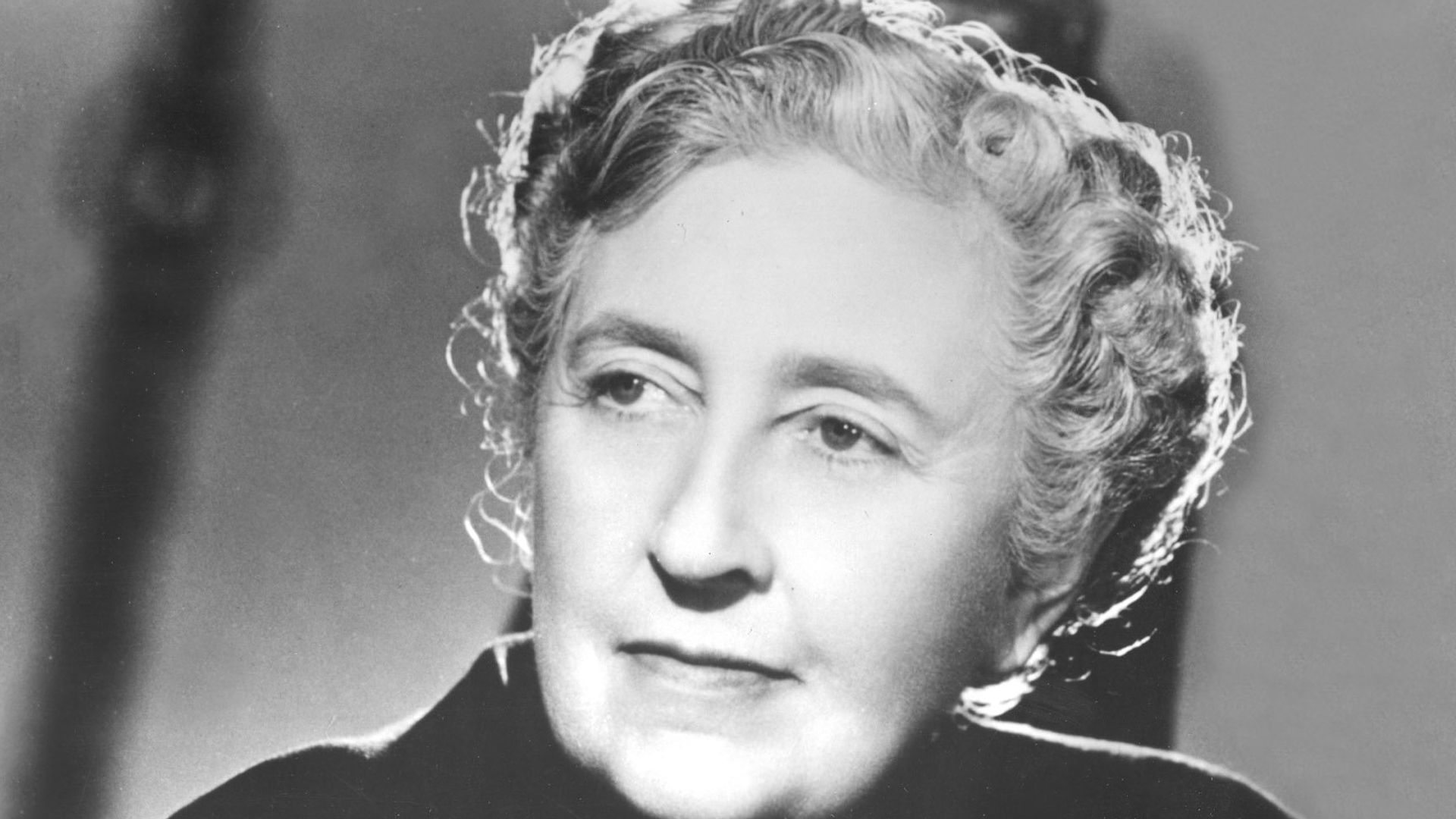 black and white photo of older woman