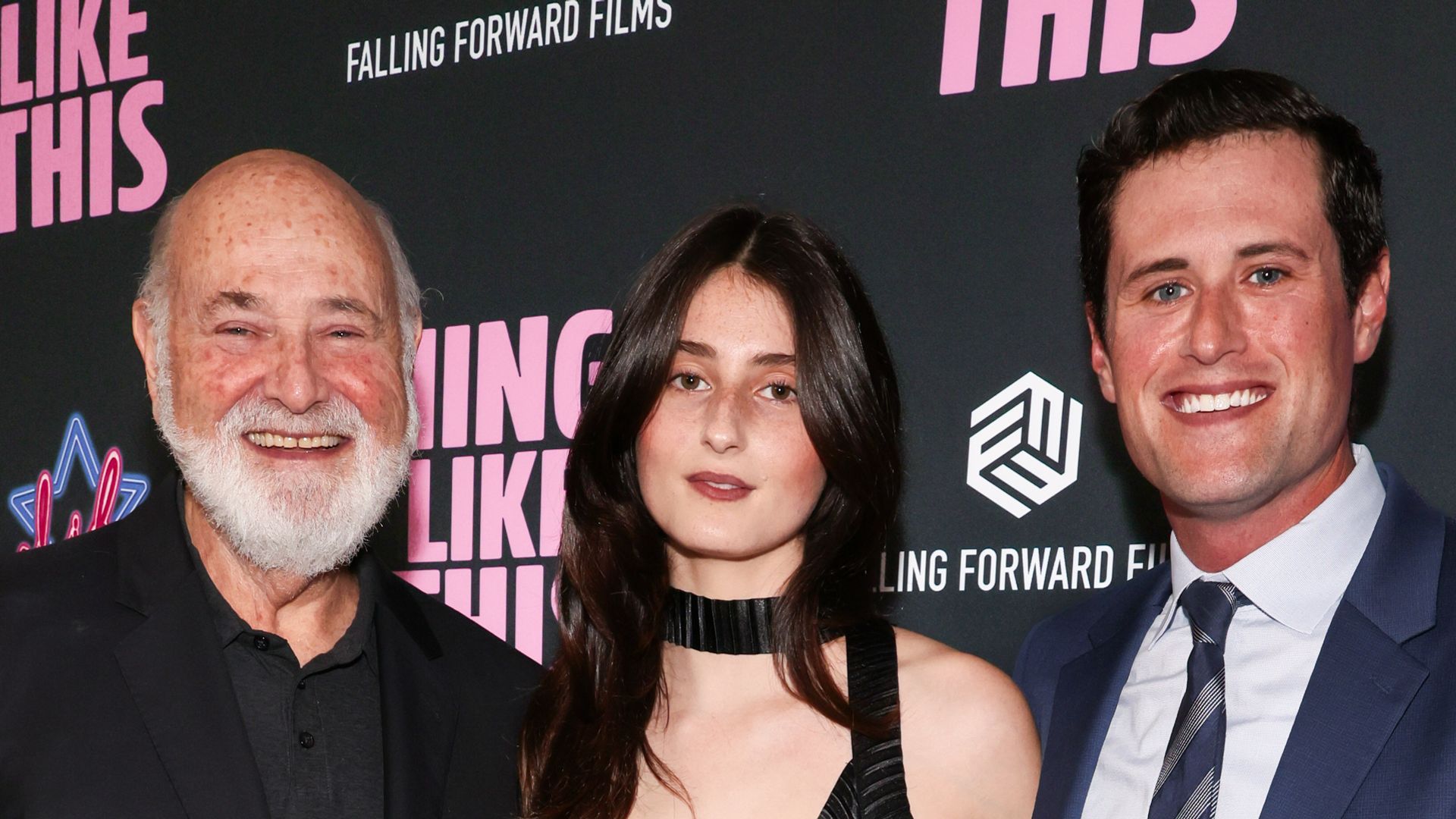 Rob Reiner, Romy Reiner and Jake Reiner attend the Los Angeles premiere of "Things Like This" at Landmark Theatres Sunset on May 13, 2025 in Los Angeles, California