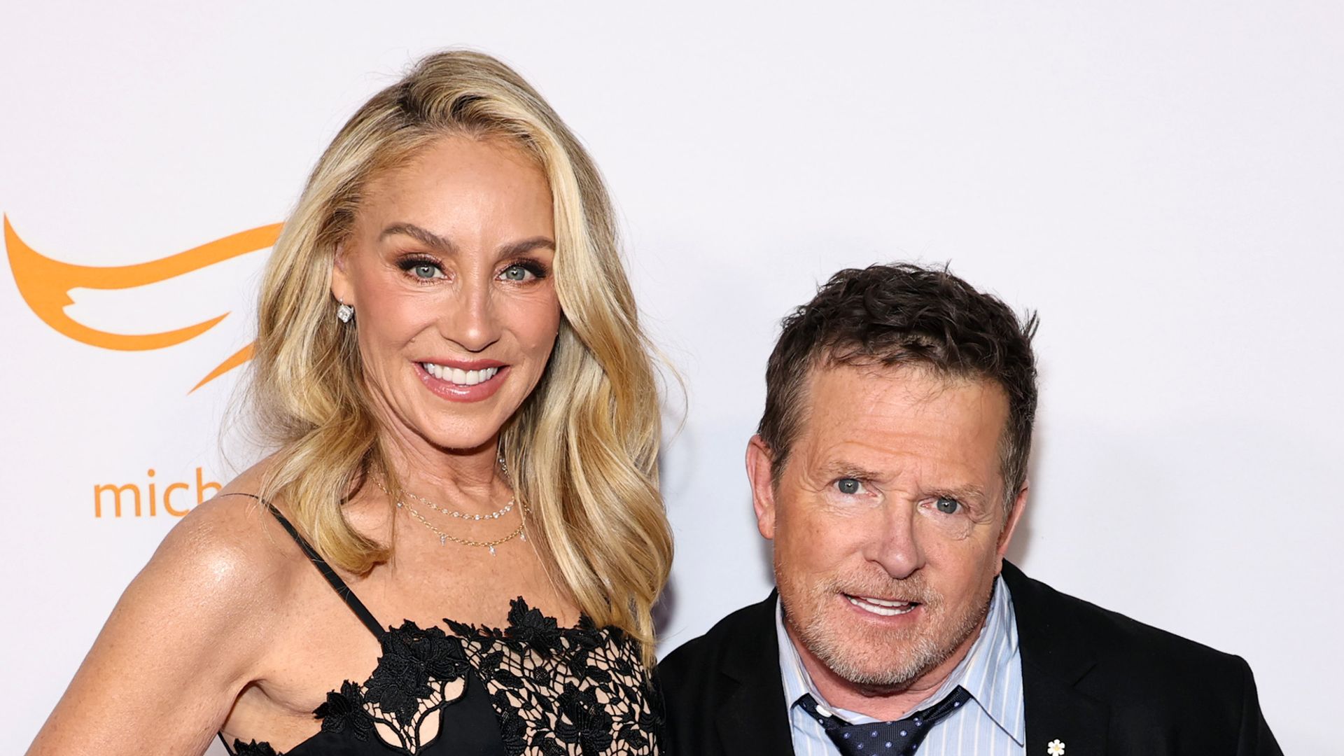 Tracy Pollan and Michael J. Fox attend the 2025 A Funny Thing Happened On The Way To Cure Parkinson's on November 15, 2025 in New York City.