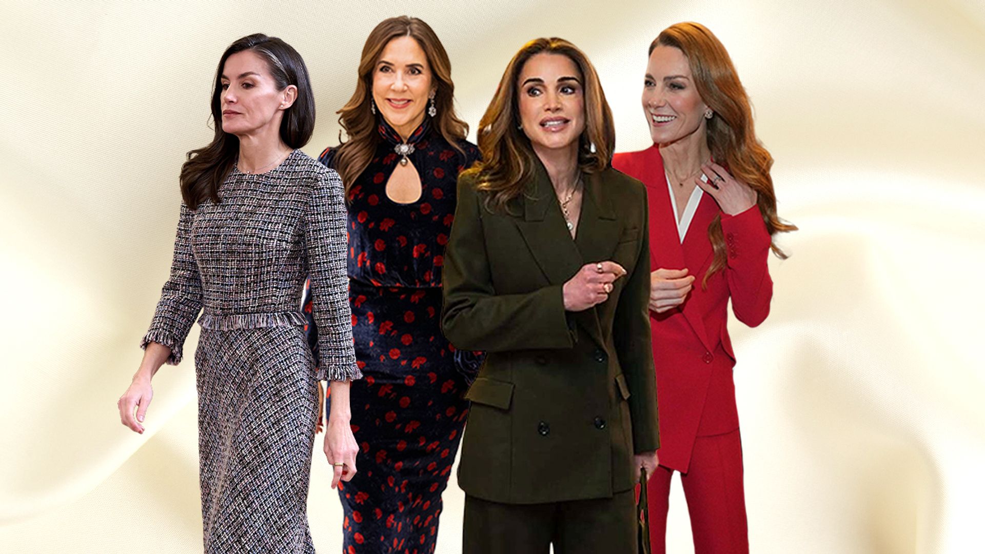 Queen Letizia, Queen Mary, Queen Rania, the Princess of Wales january best dressed