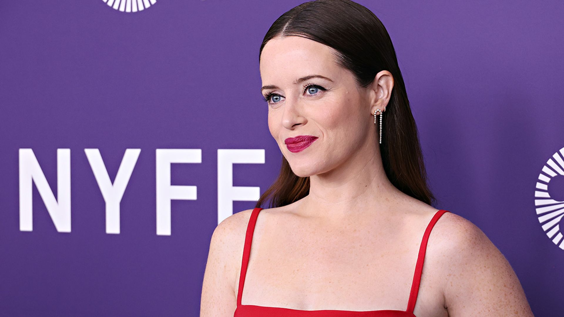 claire foy red dress