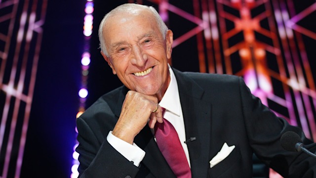 Len Goodman sits at judges desk on DWTS