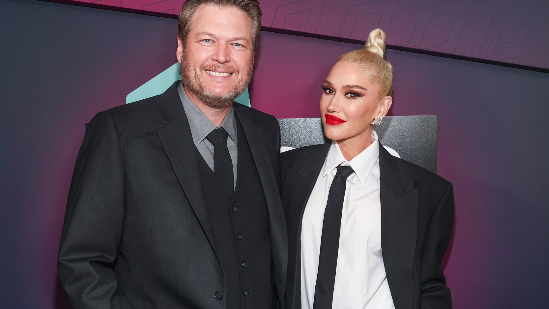 Blake Shelton and Gwen Stefani at the 2023 CMT Music Awards held at Moody Center on April 2, 2023 in Austin, Texas. (Photo by Christopher Polk/Variety via Getty Images)