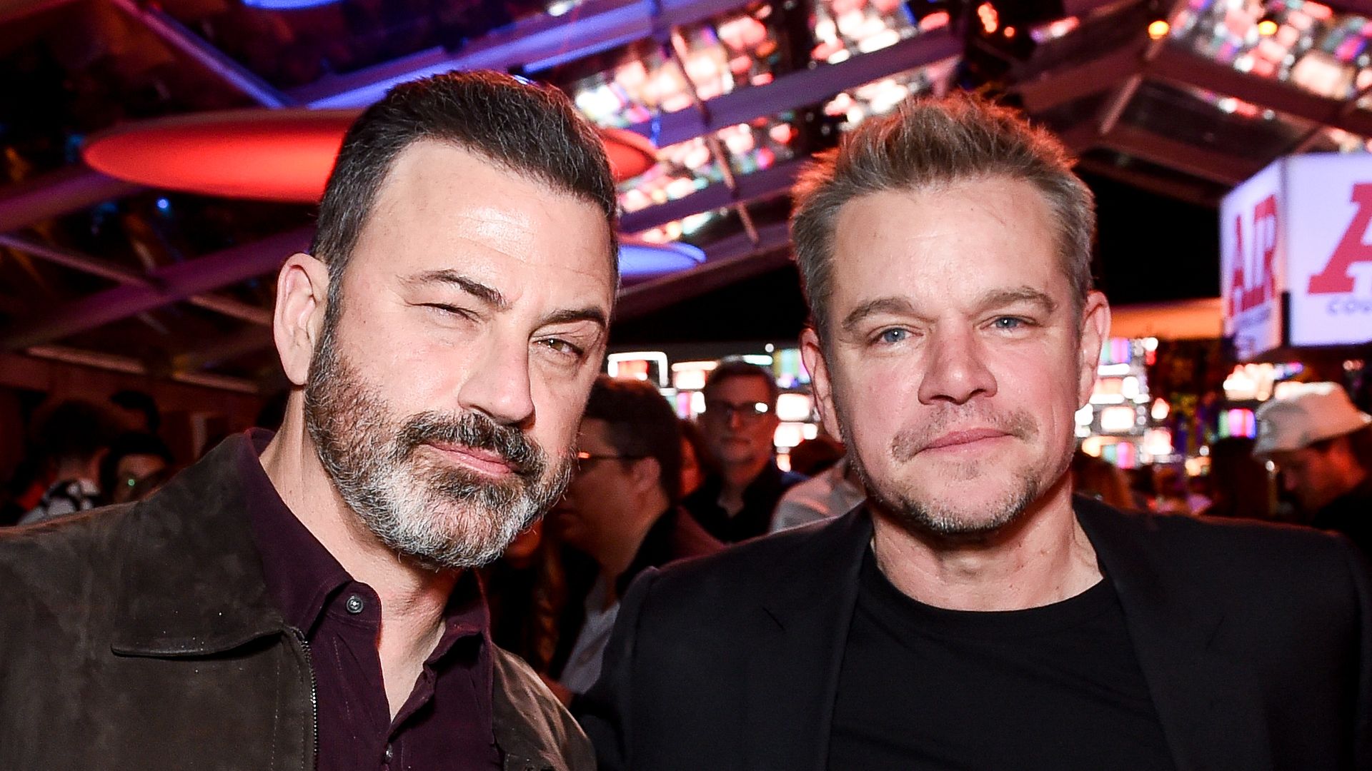 Jimmy Kimmel and Matt Damon at the World Premiere of "AIR" held at the Regency Village Theatre on March 27, 2023 in Los Angeles, California