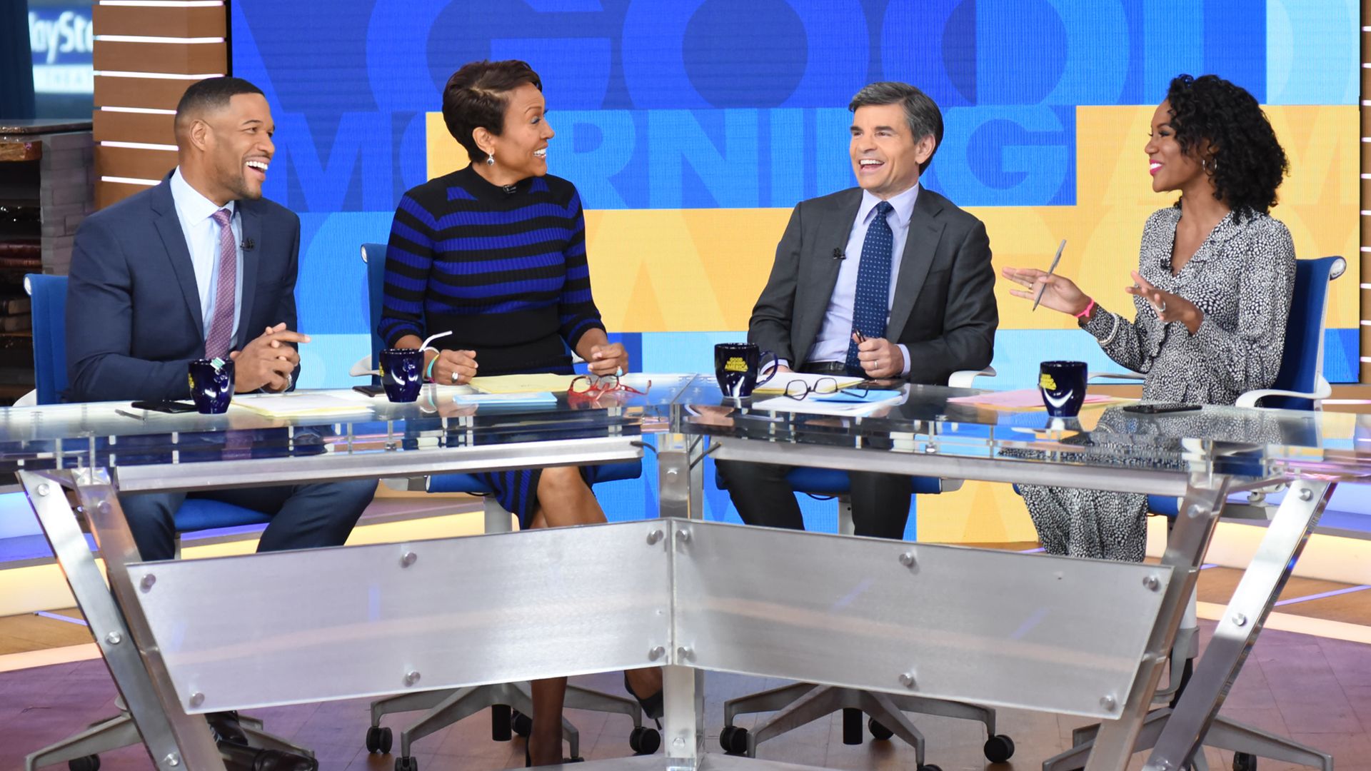 GOOD MORNING AMERICA - 2/11/19
Janai Norman on Walt Disney Television via Getty Images's "Good Morning America," Monday, February 11, 2018. "Good Morning America" airs Monday-Friday on Walt Disney Television via Getty Images.
MICHAEL STRAHAN, ROBIN ROBERTS, GEORGE STEPHANOPOULOS, JANAI NORMAN