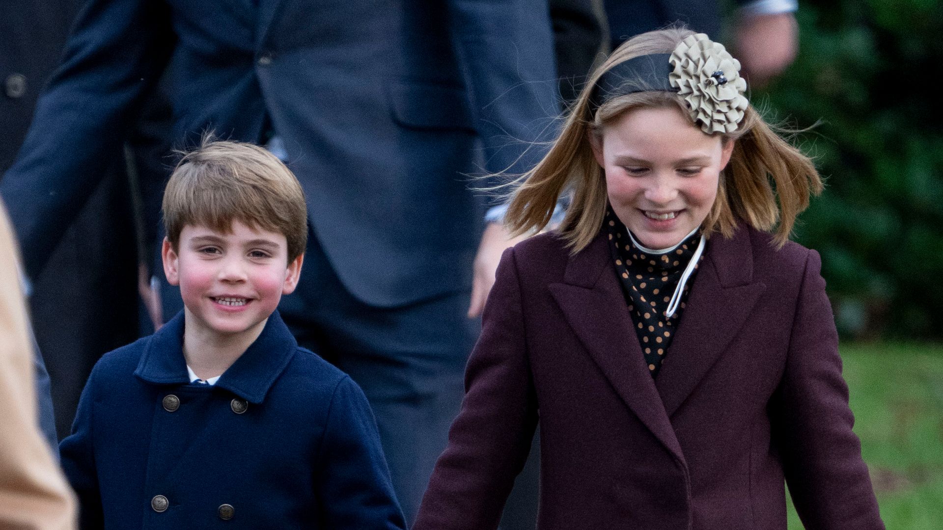 Prince Louis of Wales and Mia Tindall attend the Christmas Day service at St Mary Magdalene Chur