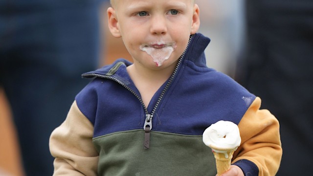 Lucas Tindall is a 'wild' child on day out with dad Mike Tindall to support mum Zara