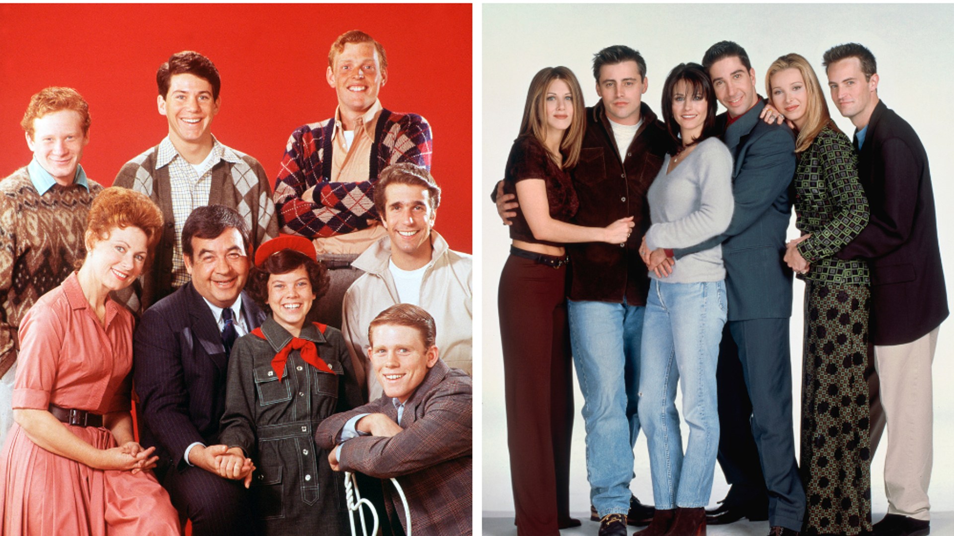 happy days friends split image