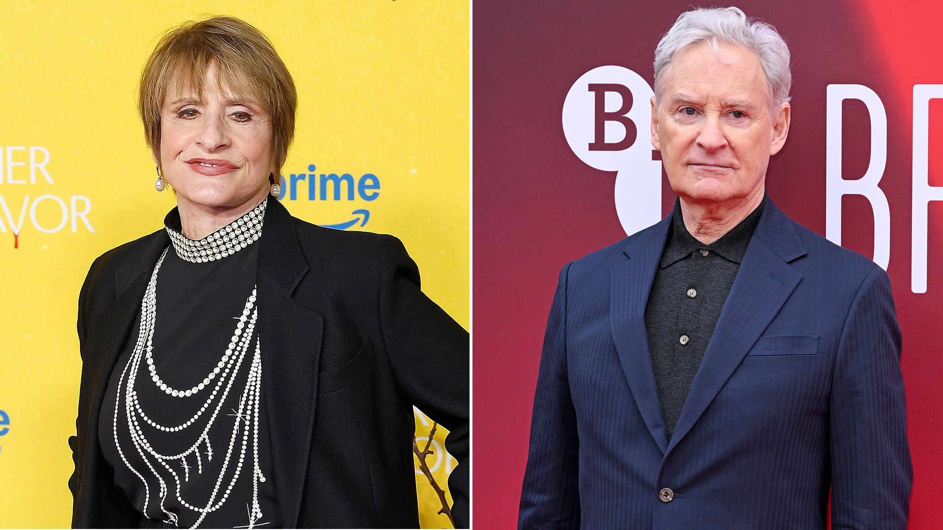 split image of patti lupone and kevin kline