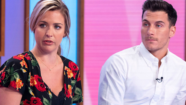 Gemma Atkinson in a floral dress and Gorka Marquez in a white shirt